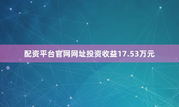 配资平台官网网址投资收益17.53万元